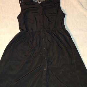Elegant Black Sleeveless Dress Large